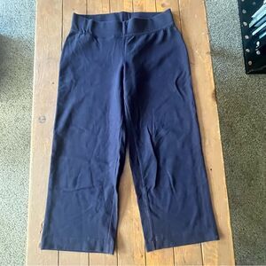 Lands' End Women's Navy Stretch Wide Leg Capris